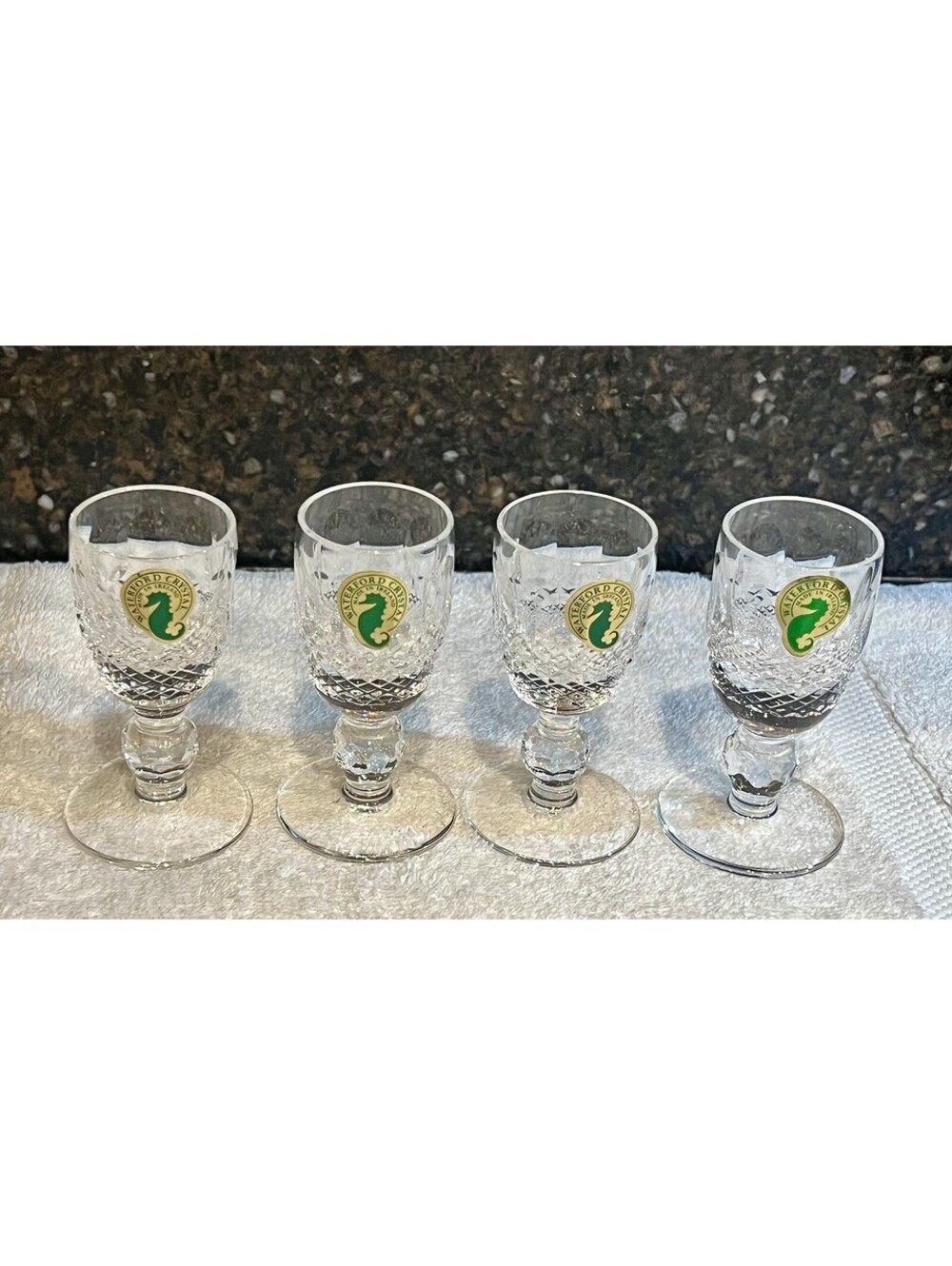 4 Waterford Crystal Colleen Liqueur Glasses 3-1/4” tall.